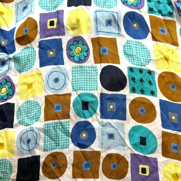 Pierre Cardin Vintage 100% Silk Scarf Geometric Floral Multicolor Made in France - Picture 2 of 5